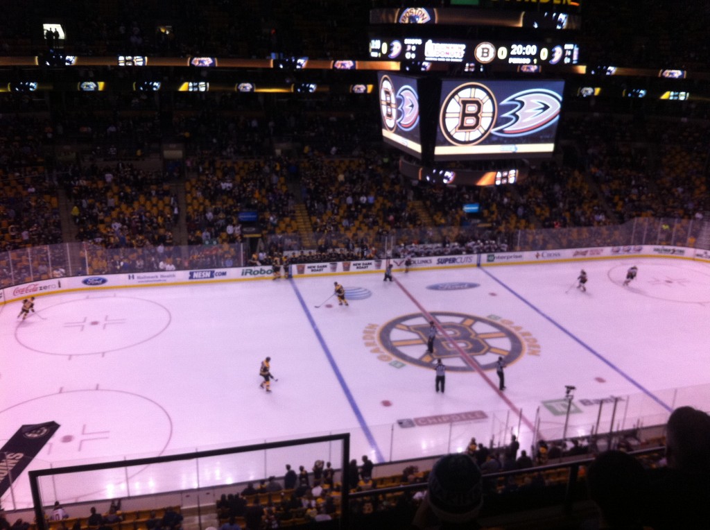 Boston Bruins-Anaheim på TD Garden.